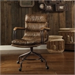 Scranton & Co Transitional Leather Swivel Office Chair in Vintage Whiskey Brown