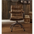 Scranton & Co Transitional Leather Swivel Office Chair in Vintage Whiskey Brown