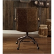 Scranton & Co Transitional Leather Swivel Office Chair in Vintage Whiskey Brown