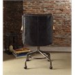 Scranton & Co Modern Leather Swivel Office Chair in Vintage Blue