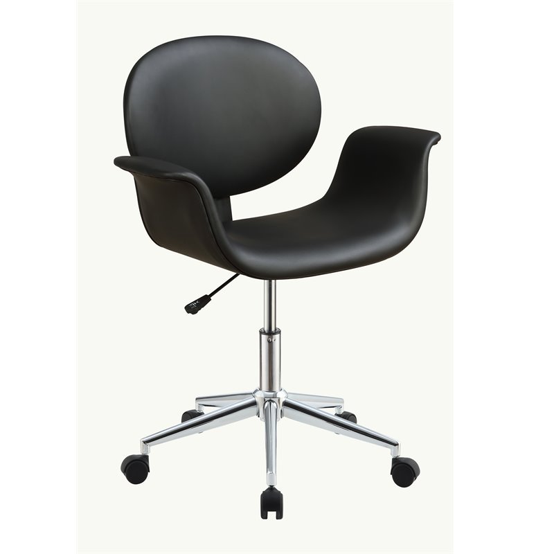 Scranton & Co Modern Office Chair in Black and Polished Chrome