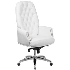 Scranton & Co Modern High Back Traditional Office Chair in White