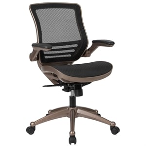 Scranton & Co Contemporary Mid Back Swivel Office Chair in Black