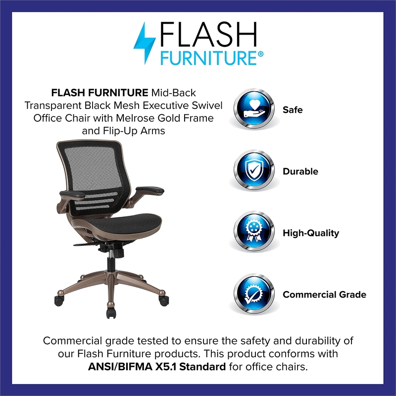 Scranton & Co Contemporary Mid Back Swivel Office Chair in Black