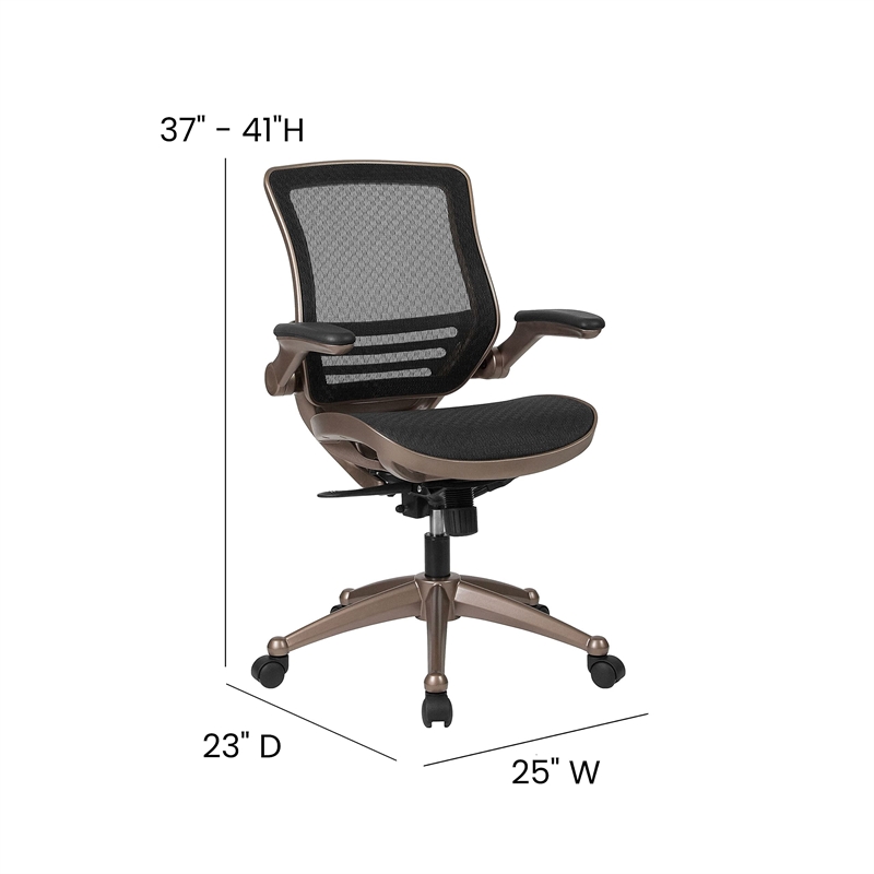 Scranton & Co Contemporary Mid Back Swivel Office Chair in Black