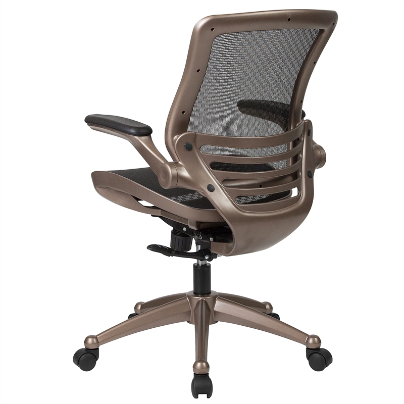 Scranton & Co Contemporary Mid Back Swivel Office Chair in Black