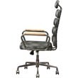 Scranton & Co Leather High Back Adjustable Swivel Office Chair in Black