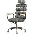Scranton & Co Leather High Back Adjustable Swivel Office Chair in Black