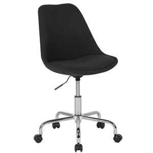 Scranton & Co Contemporary Mid Back Swivel Office Chair in Black