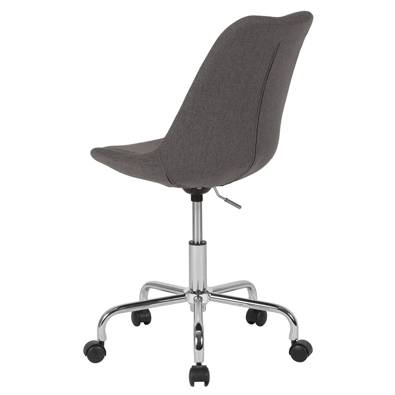 Scranton & Co Modern Mid Back Swivel Office Chair in Dark Gray