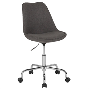Scranton & Co Modern Mid Back Swivel Office Chair in Dark Gray