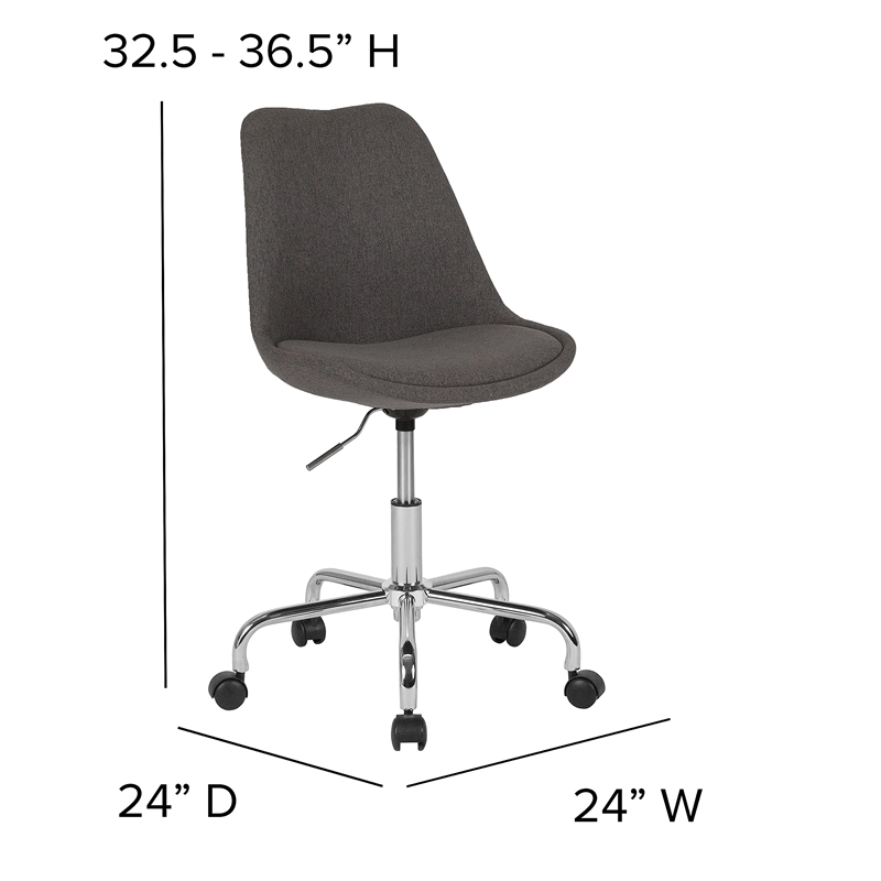 Scranton & Co Modern Mid Back Swivel Office Chair in Dark Gray