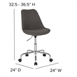 Scranton & Co Modern Mid Back Swivel Office Chair in Dark Gray