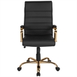 Scranton & Co High Back Leather Swivel Office Chair in Black
