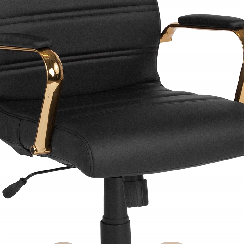 Scranton & Co High Back Leather Swivel Office Chair in Black