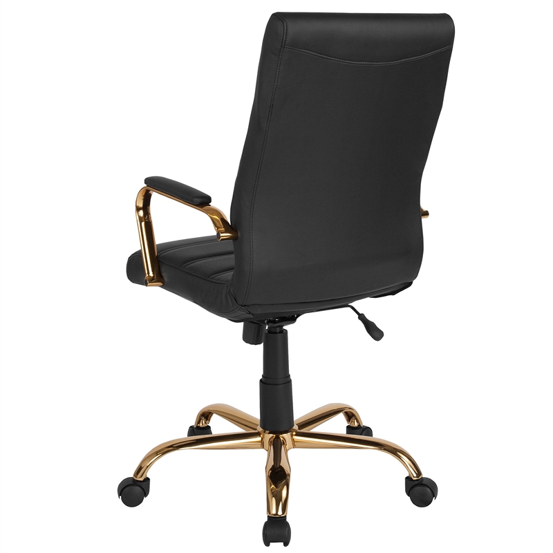 Scranton & Co High Back Leather Swivel Office Chair in Black