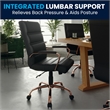 Scranton & Co Mid Back LeatherSoft Office Swivel Chair in Black and Rose Gold