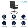 Scranton & Co Mid Back LeatherSoft Office Swivel Chair in Black and Rose Gold