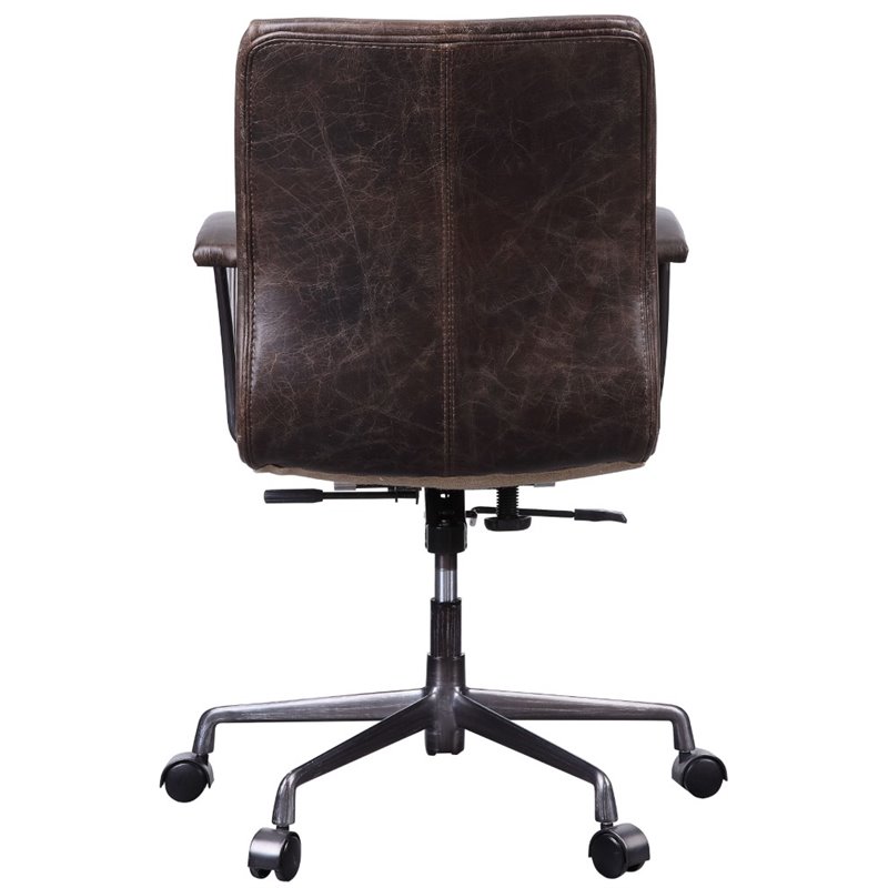 Scranton & Co Executive Office Chair in Chocolate Top Grain Leather
