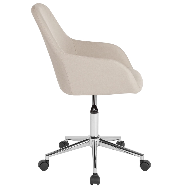 Scranton & Co Contemporary Faux Leather Mid-Back Swivel Office Chair in Black
