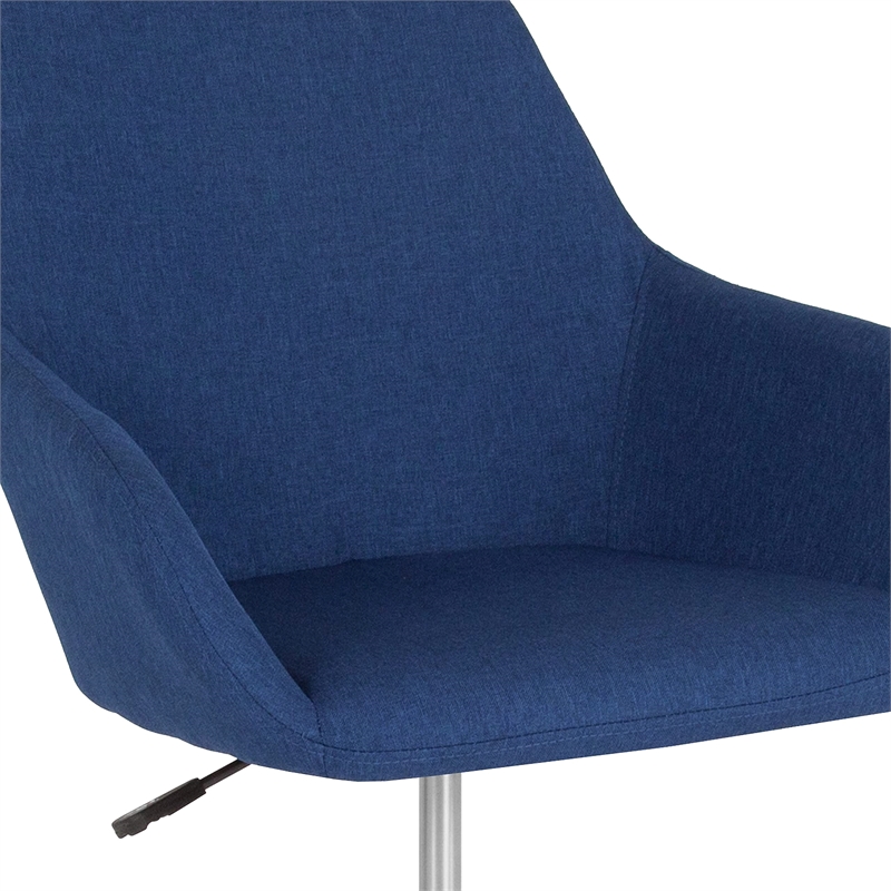 Scranton & Co Contemporary Fabric Mid Back Swivel Office Chair in Blue