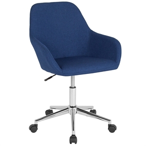 Scranton & Co Contemporary Fabric Mid Back Swivel Office Chair in Blue
