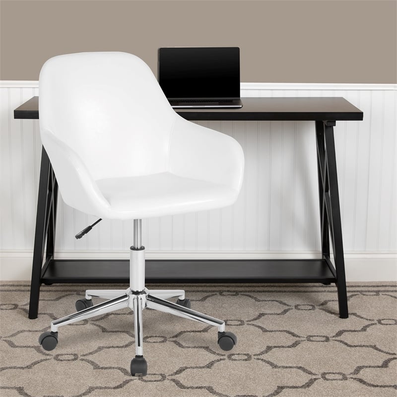 Scranton & Co Cortana Home Mid Back Leather Swivel Office Chair