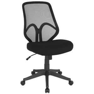 Scranton & Co Modern High Back Mesh Swivel Office Chair in Black