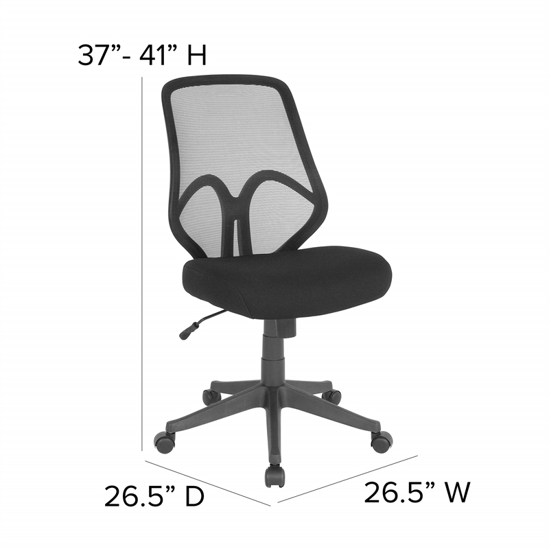 Scranton & Co Modern High Back Mesh Swivel Office Chair in Black