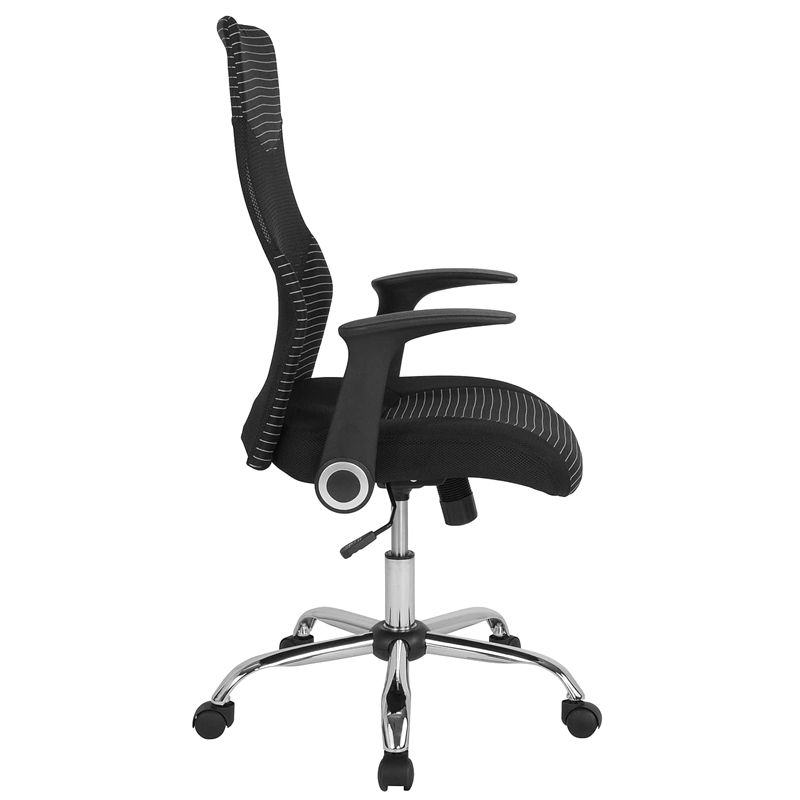 Scranton & Co Modern High Back Mesh Swivel Office Chair in Black