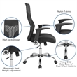 Scranton & Co Modern High Back Mesh Swivel Office Chair in Black