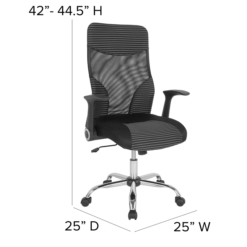 Scranton & Co Modern High Back Mesh Swivel Office Chair in Black
