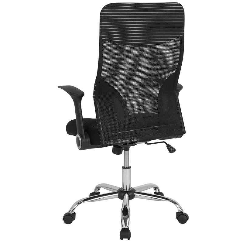 Scranton & Co Modern High Back Mesh Swivel Office Chair in Black