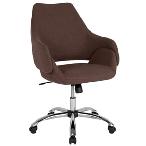 Scranton & Co Contemporary Mid Back Swivel Office Chair in Brown