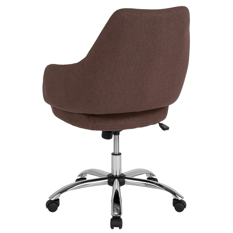 Scranton & Co Contemporary Mid Back Swivel Office Chair in Brown