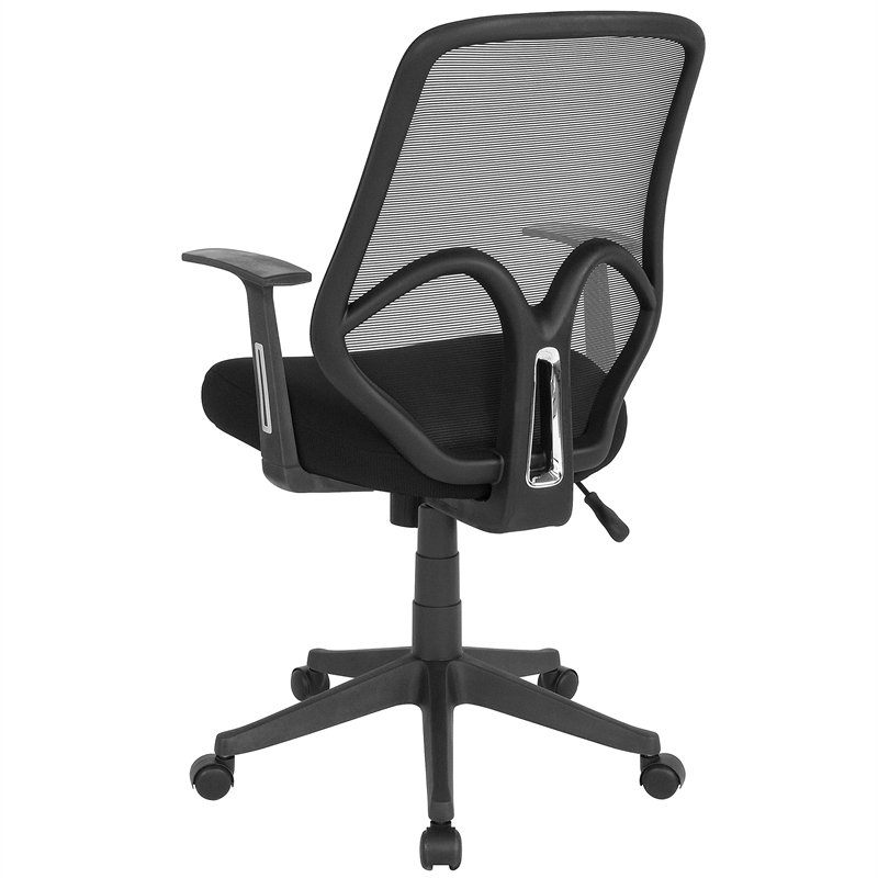 Scranton & Co Modern High Back Mesh Swivel Office Chair in Black
