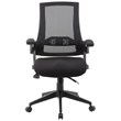 Scranton & Co Modern Mesh Swivel Flip Arm Office Chair in Black