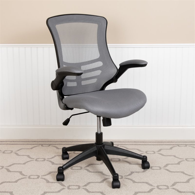 Scranton & Co Mid Back Mesh Office Swivel Chair in Dark Gray