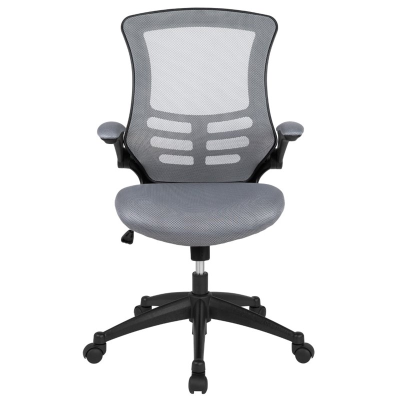 Scranton & Co Mid Back Mesh Office Swivel Chair in Dark Gray
