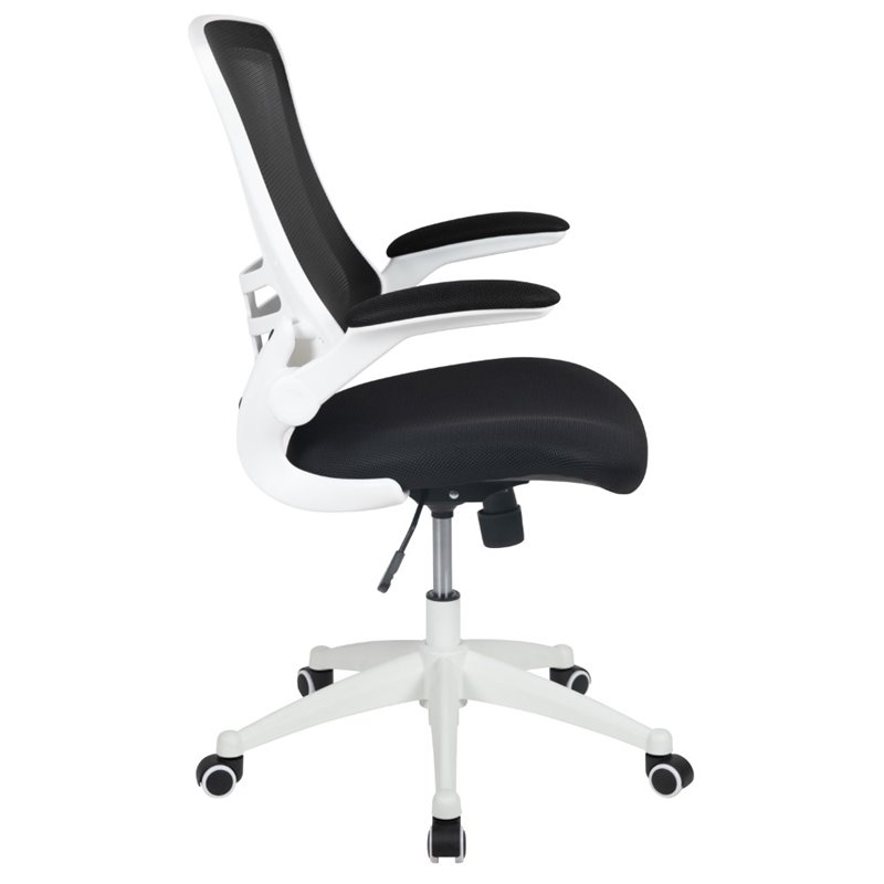 Scranton & Co Mid Back Mesh Office Swivel Chair in Black and White