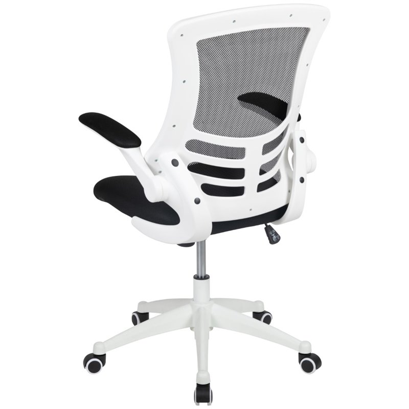 Scranton & Co Mid Back Mesh Office Swivel Chair in Black and White