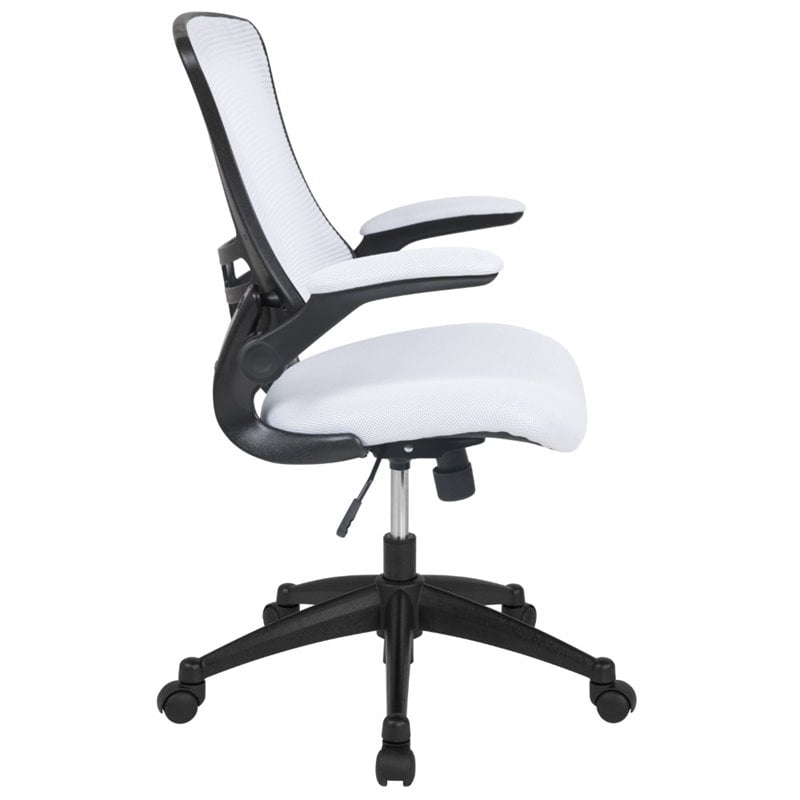 Scranton & Co Modern Mid Back Mesh Office Swivel Chair in White