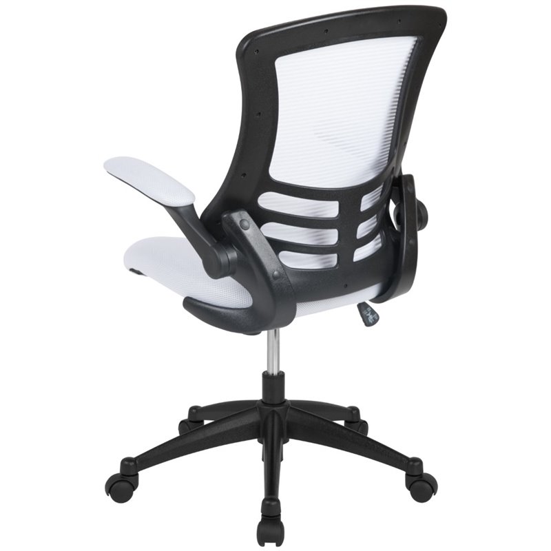 Scranton & Co Modern Mid Back Mesh Office Swivel Chair in White