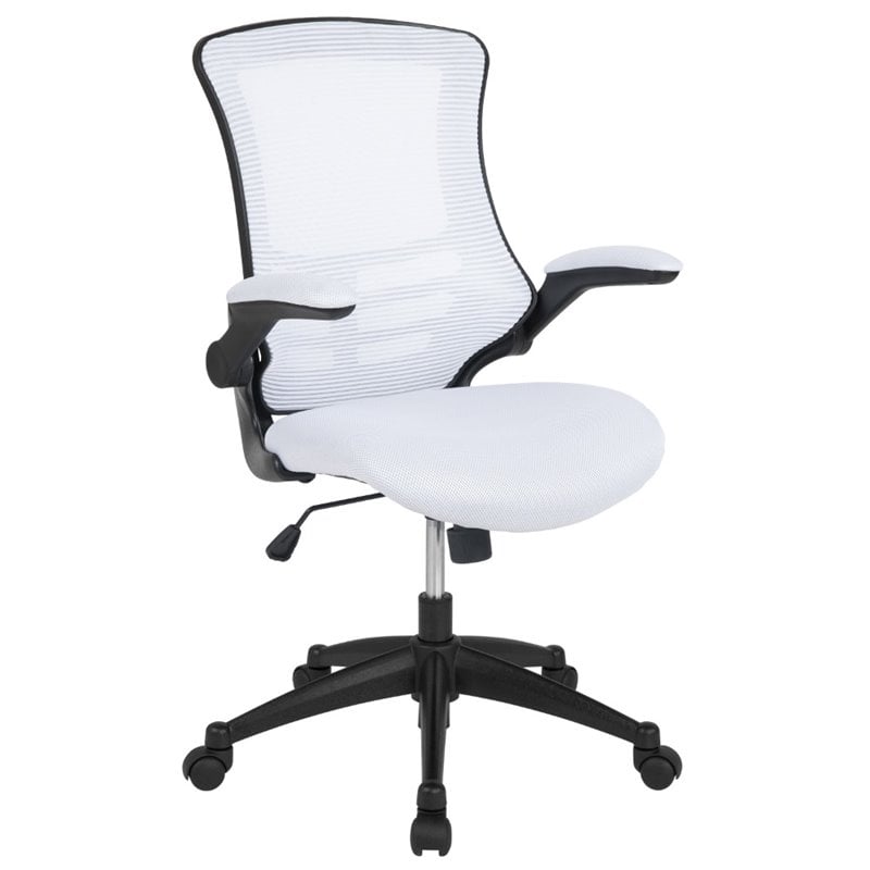 Scranton & Co Modern Mid Back Mesh Office Swivel Chair in White