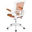 Scranton & Co Mid Back Mesh Office Swivel Chair in Tan and White