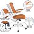 Scranton & Co Mid Back Mesh Office Swivel Chair in Tan and White