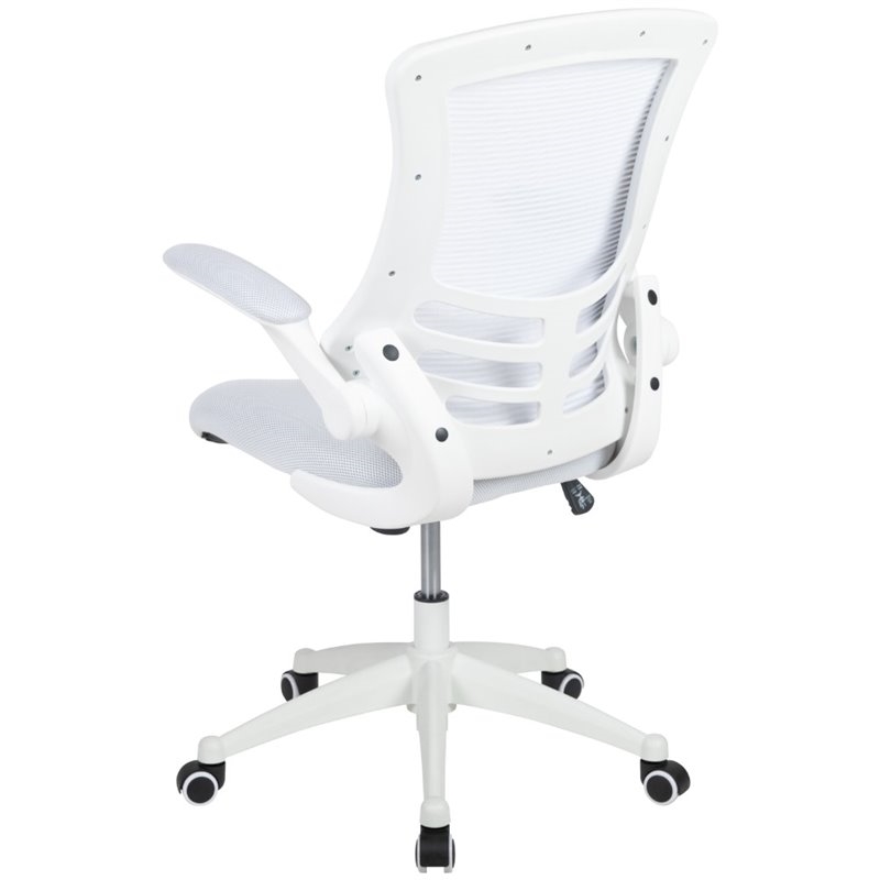 Scranton & Co Contemporary Mesh Fabric Mid Back Swivel Office Chair in White