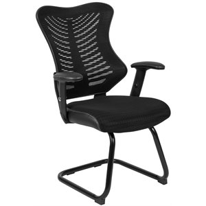 scranton & co contemporary mesh sled base office chair in black
