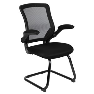 scranton & co contemporary mesh sled base office chair in black