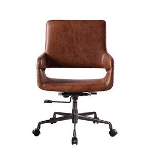 Scranton & Co Executive Office Chair with Lift in Cocoa Top Grain Leather